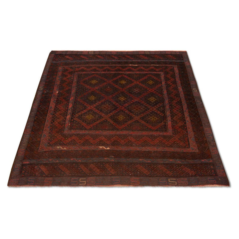 Kelim-tæppe - orientalsk - 139 x 118 cm - brun