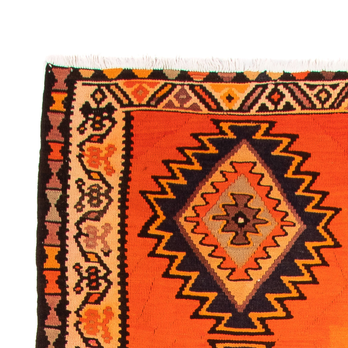 Løber Kelim-tæppe - gammelt - 290 x 140 cm - flerfarvet