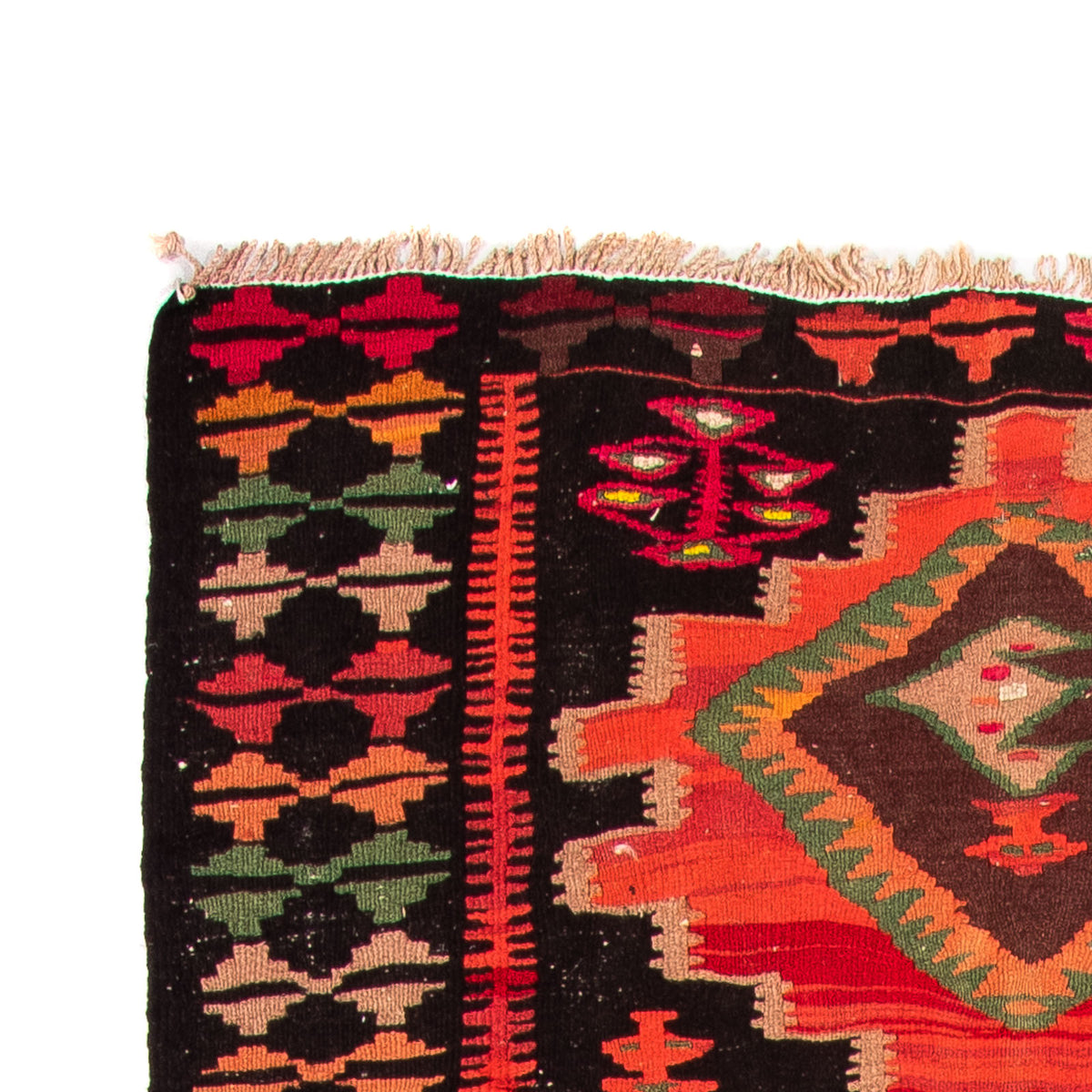 Løber Kelim-tæppe - gammelt - 330 x 137 cm - flerfarvet