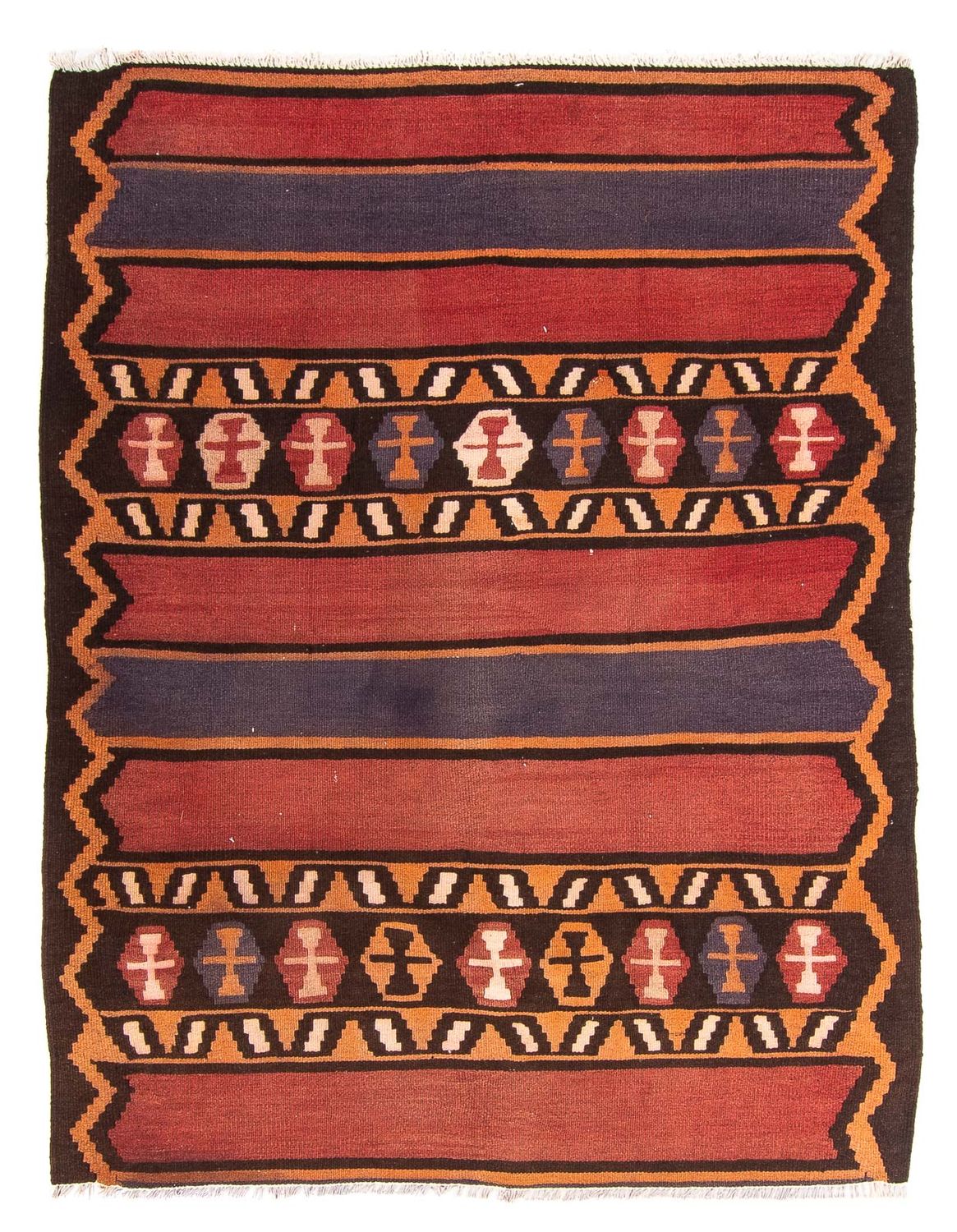 Kelim-tæppe - gammelt - 180 x 140 cm - flerfarvet
