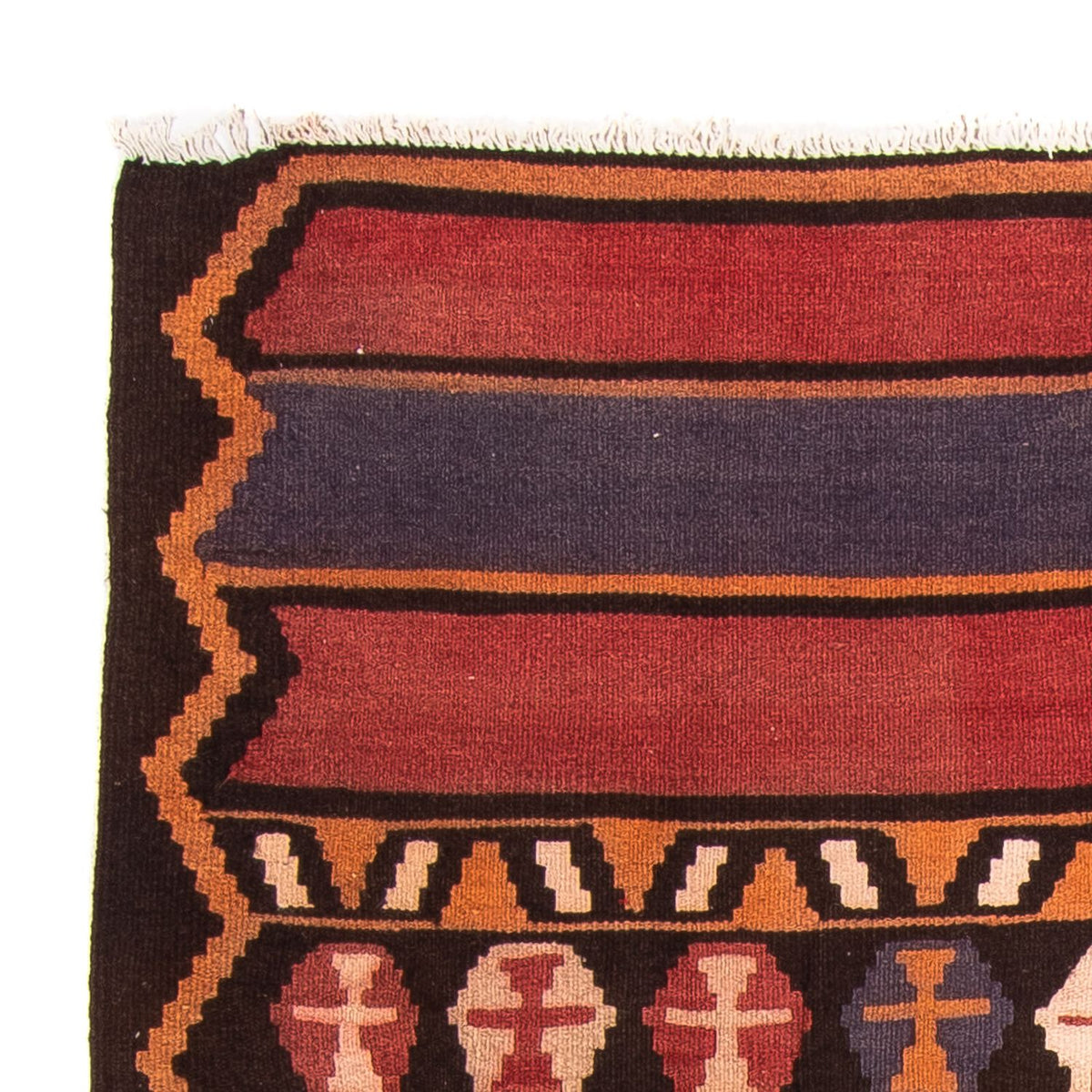 Kelim-tæppe - gammelt - 180 x 140 cm - flerfarvet