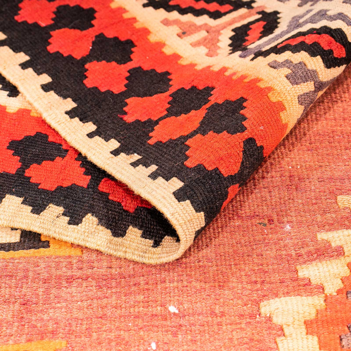 Løber Kelim-tæppe - gammelt - 300 x 150 cm - flerfarvet