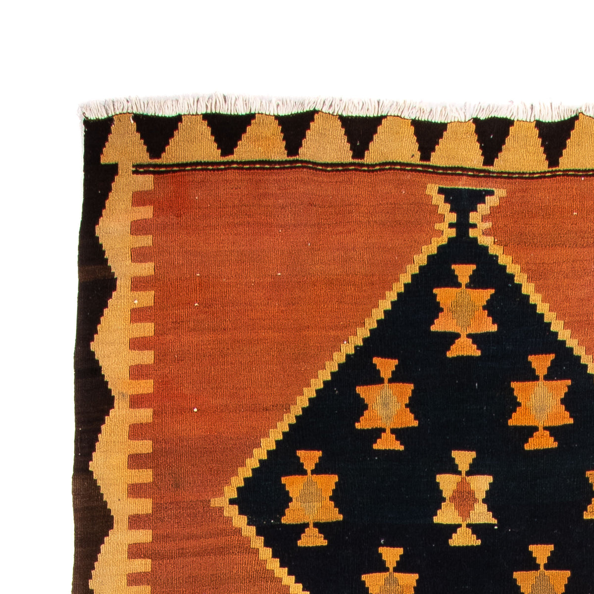 Løber Kelim-tæppe - gammelt - 375 x 124 cm - flerfarvet