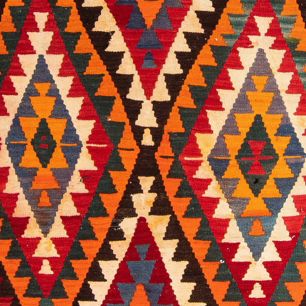 Kelim-tæppe - gammelt - 320 x 162 cm - flerfarvet