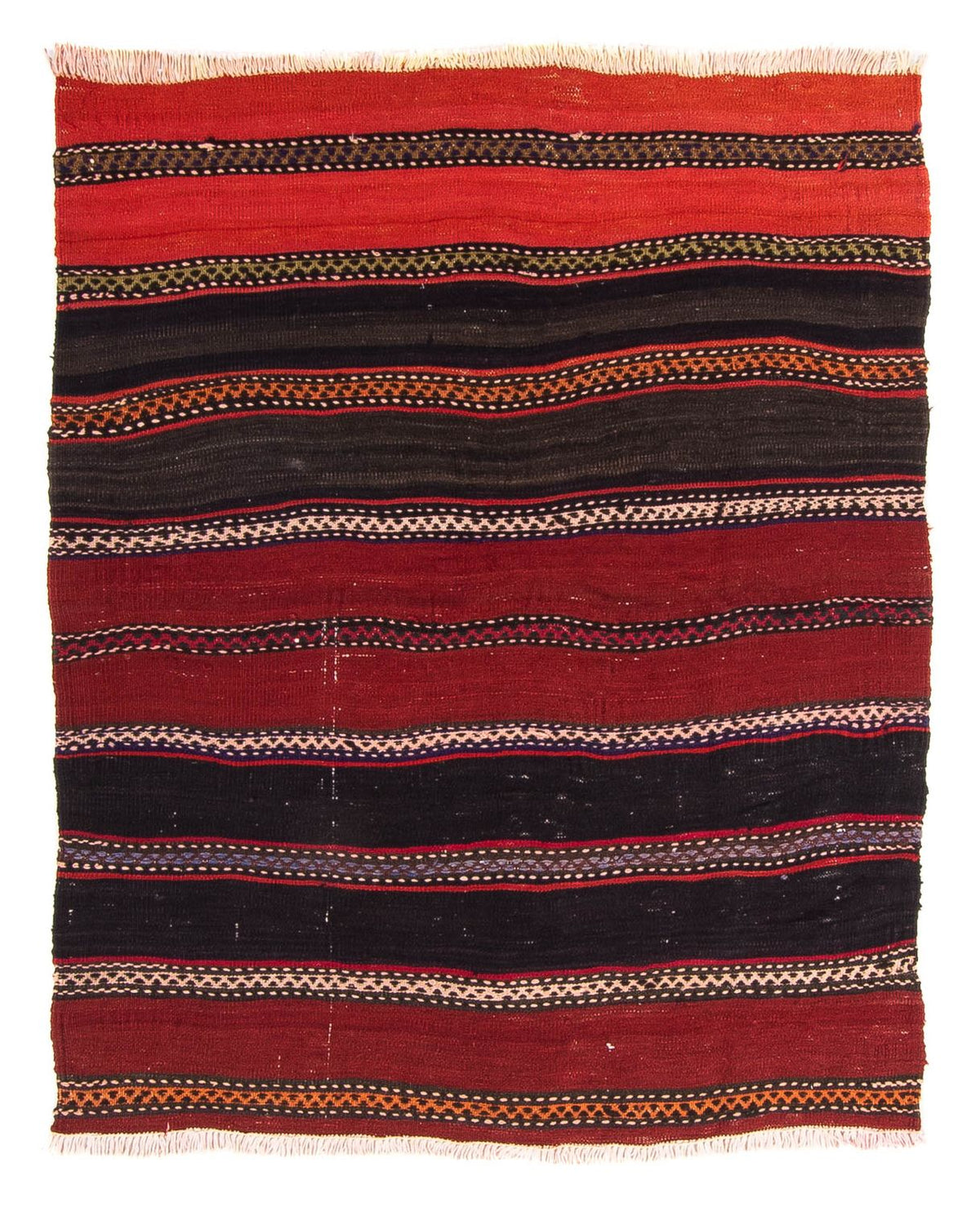 Kelim-tæppe - gammelt - 150 x 110 cm - flerfarvet