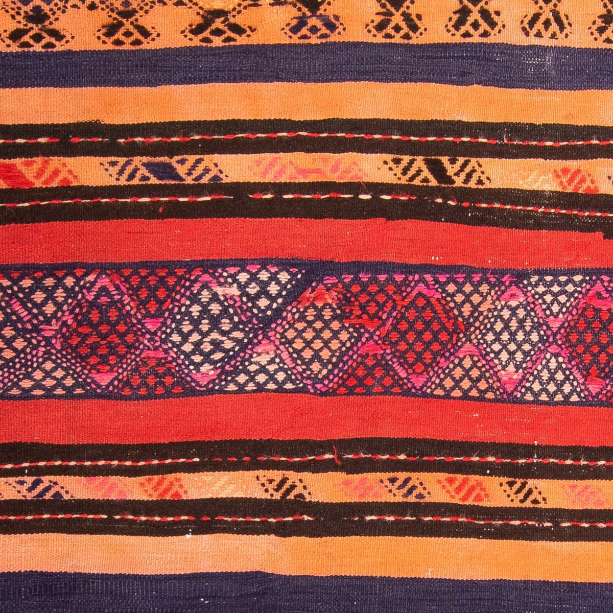 Kelim-tæppe - gammelt firkantet  - 150 x 125 cm - flerfarvet