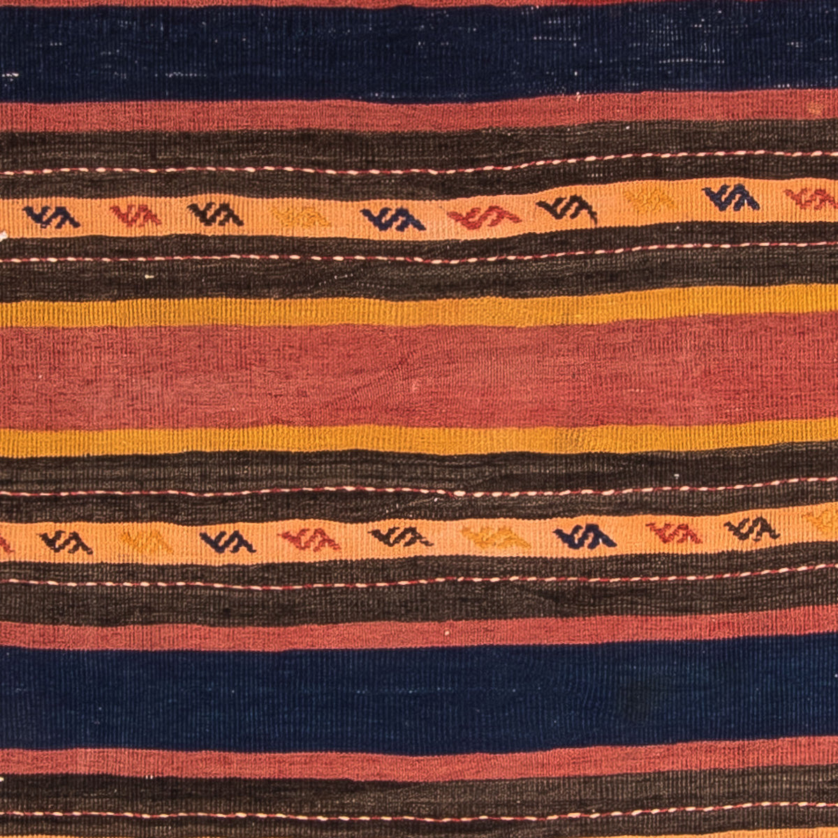 Kelim-tæppe - gammelt - 205 x 150 cm - flerfarvet