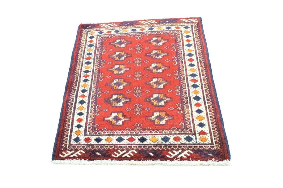 Turkaman-tæppe - 91 x 70 cm - rød