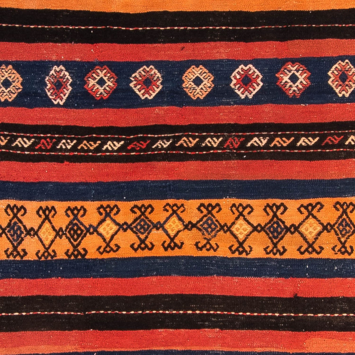 Kelim-tæppe - gammelt - 200 x 150 cm - flerfarvet