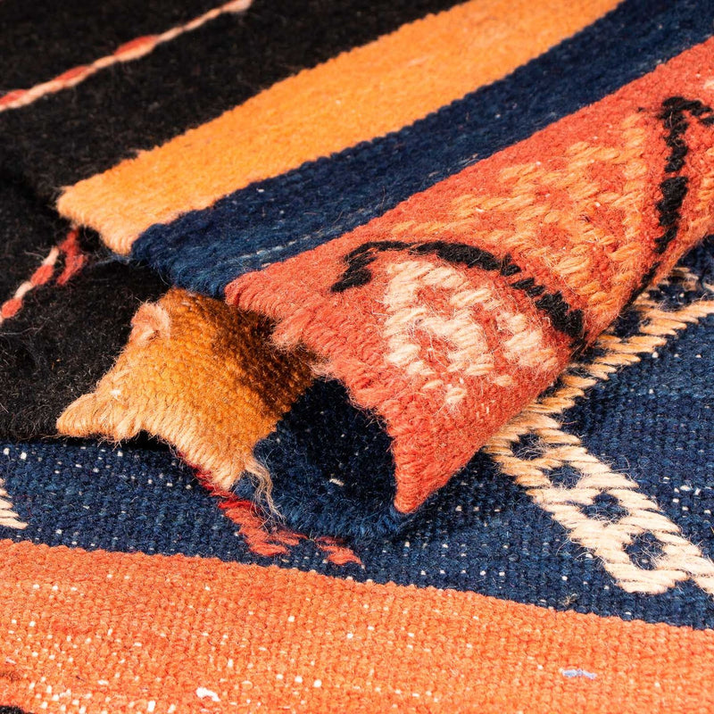 Kelim-tæppe - gammelt - 200 x 150 cm - flerfarvet