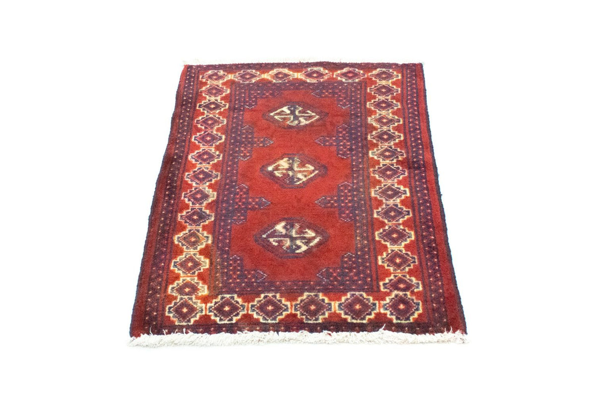 Turkaman-tæppe - 87 x 62 cm - rød