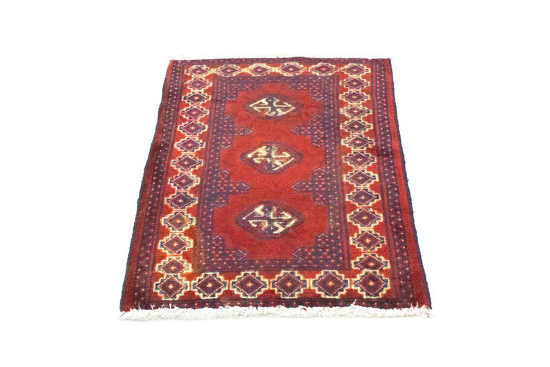 Turkaman-tæppe - 87 x 62 cm - rød