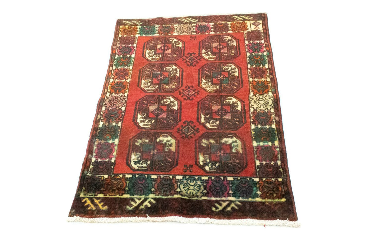 Turkaman-tæppe - 100 x 67 cm - rød