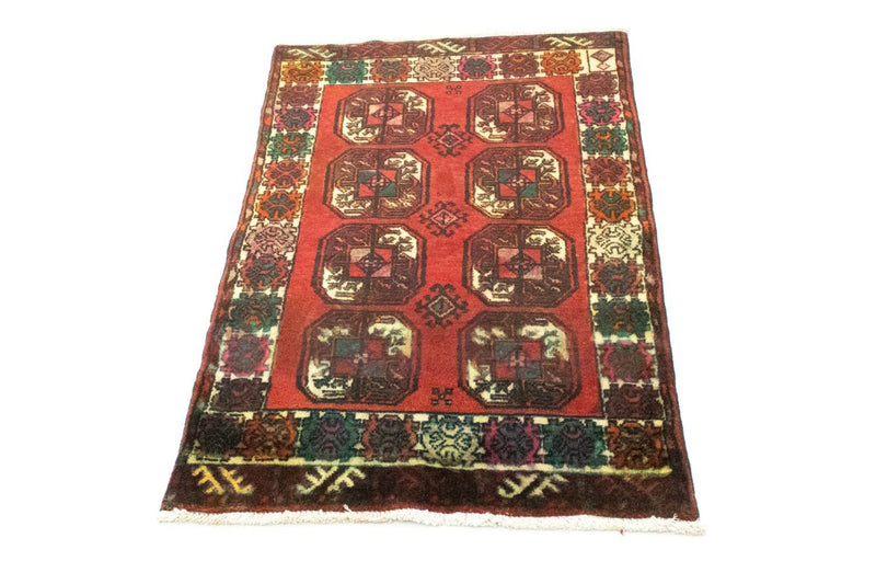 Turkaman-tæppe - 100 x 67 cm - rød