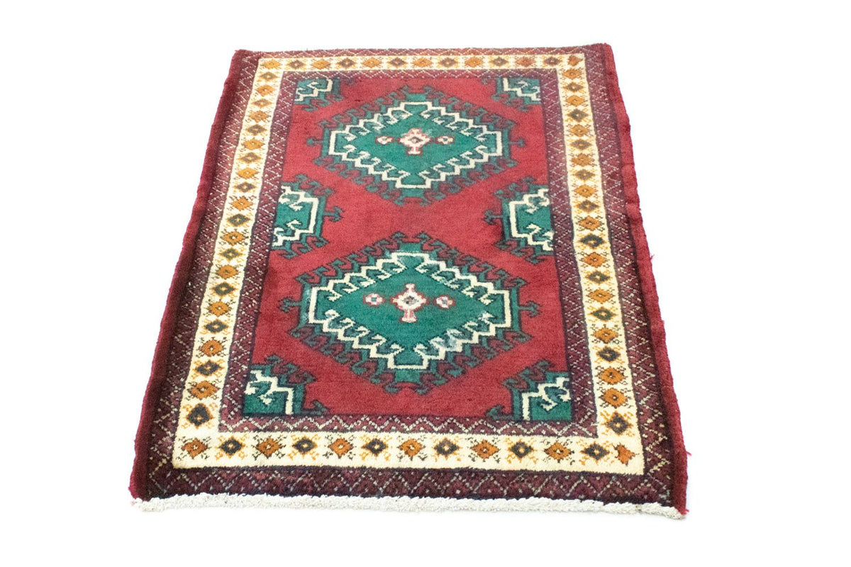 Turkaman-tæppe - 87 x 64 cm - rød