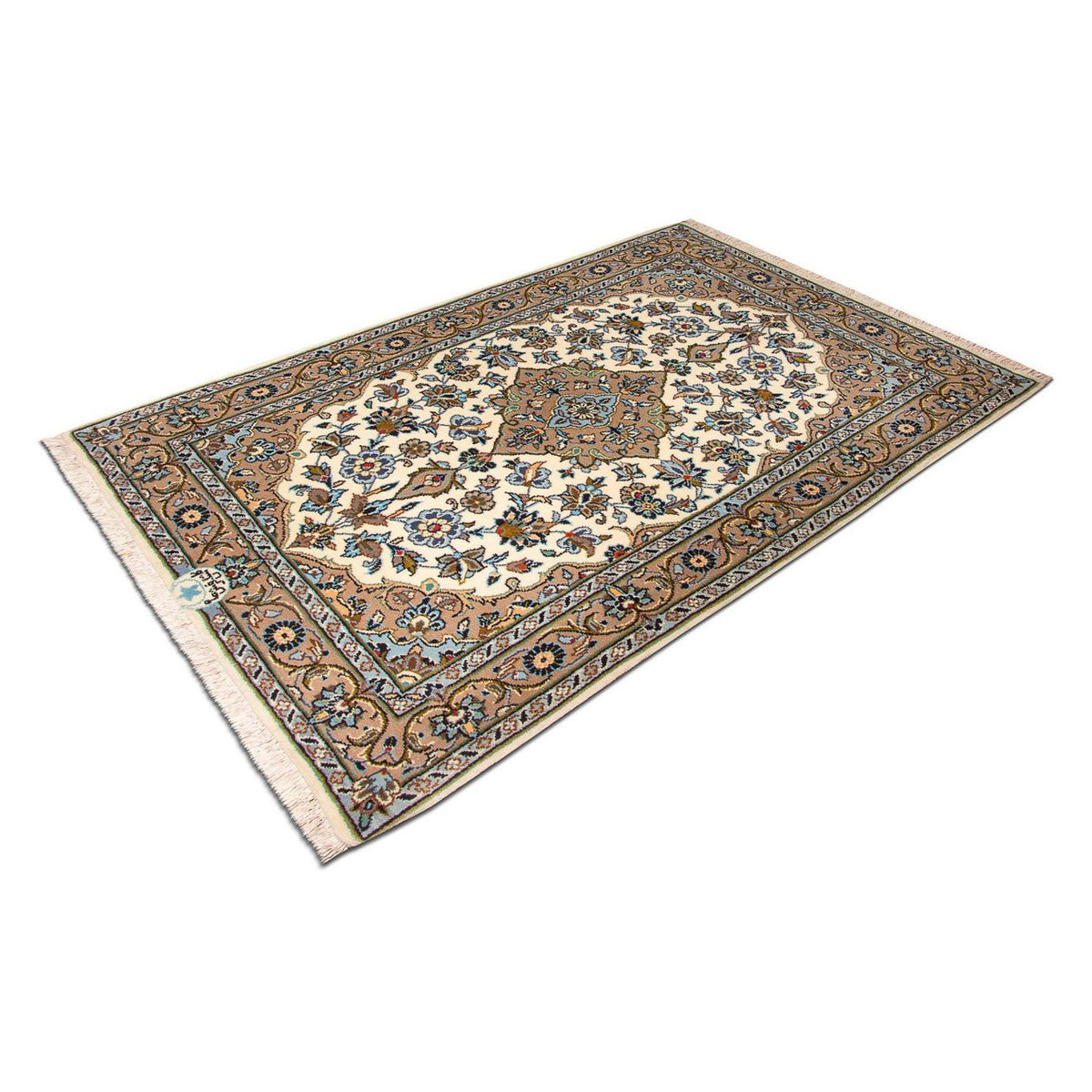 Persisk tæppe - Keshan - 125 x 79 cm - beige