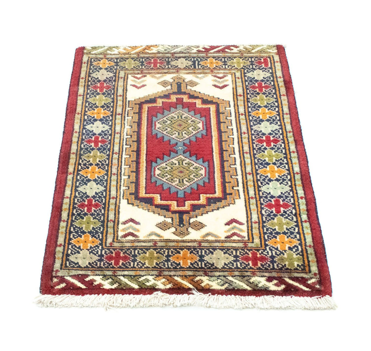 Turkaman-tæppe - 87 x 60 cm - rød