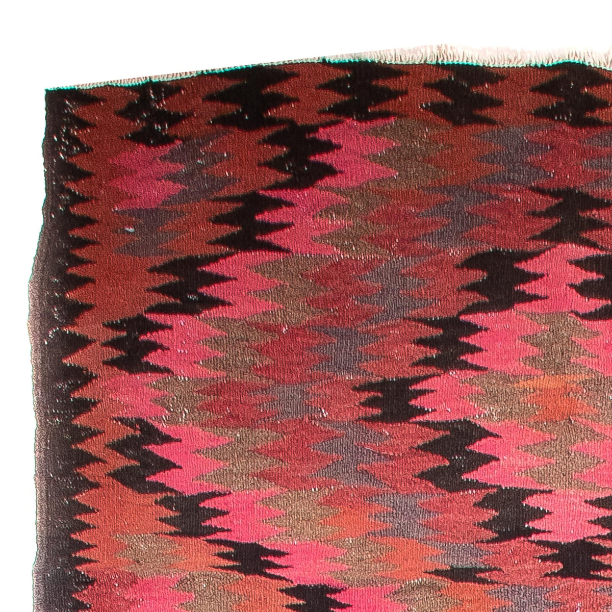 Løber Kelim-tæppe - gammelt - 420 x 130 cm - flerfarvet