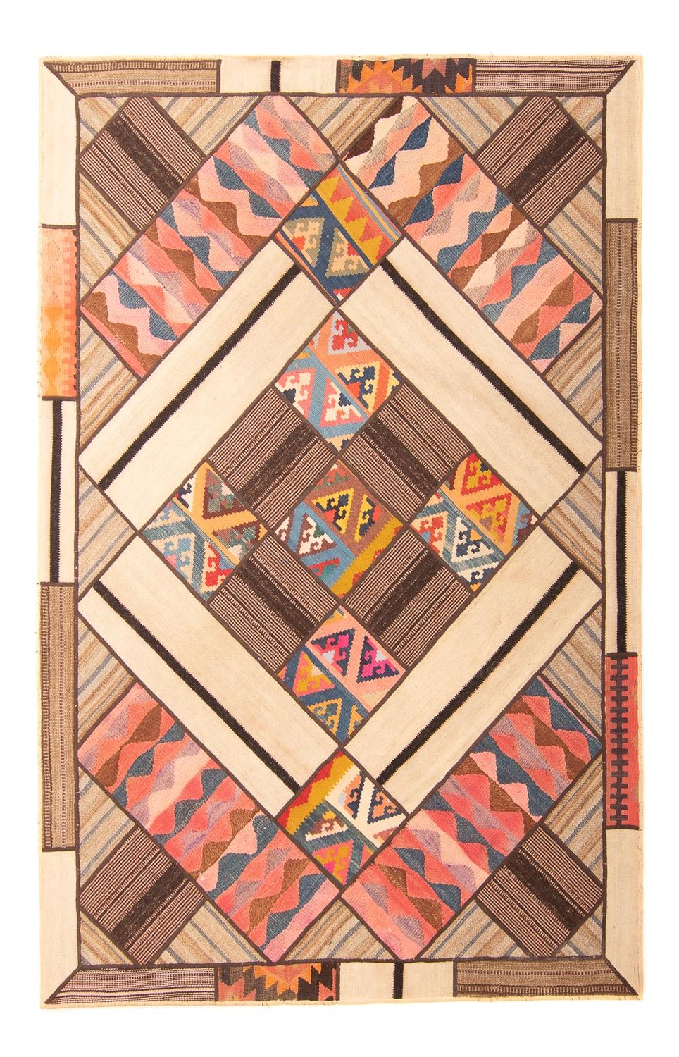 Patchwork-tæppe - 230 x 160 cm - flerfarvet