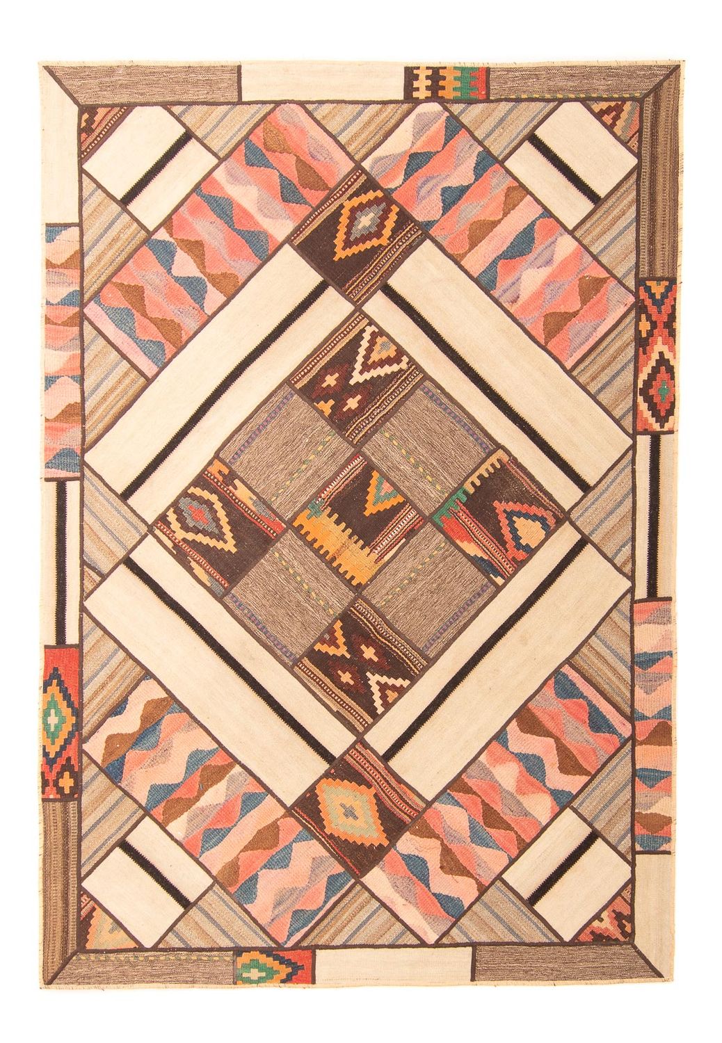 Patchwork-tæppe - 230 x 160 cm - flerfarvet