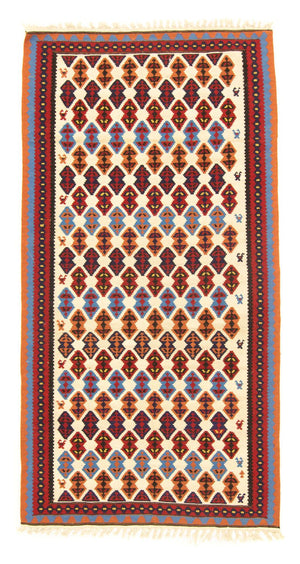 Kelim-tæppe - gammelt - 221 x 114 cm - beige