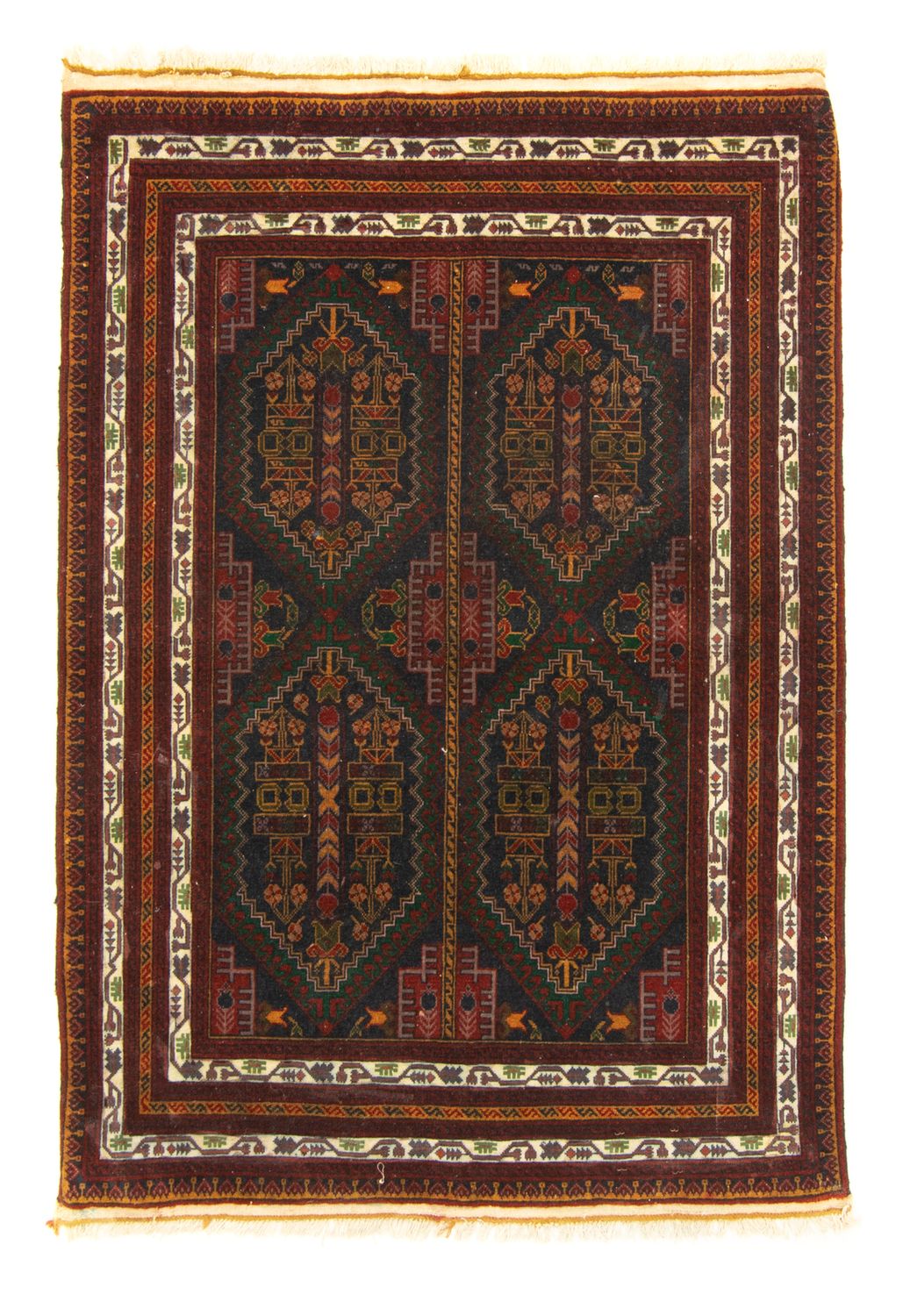 Afghansk tæppe - 140 x 100 cm - blå