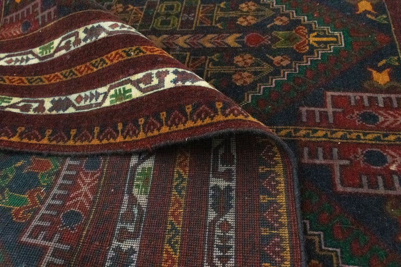 Afghansk tæppe - 140 x 100 cm - blå