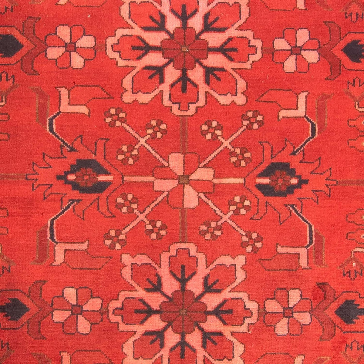 Afghansk tæppe - Hatshlu - 296 x 210 cm - mørkerød