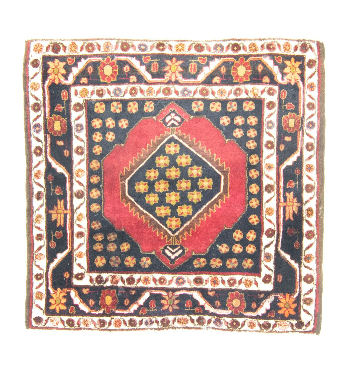 Persisk tæppe - Nomadisk firkantet  - 109 x 105 cm - rød