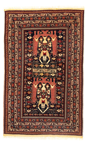 Afghansk tæppe - 196 x 122 cm - blå