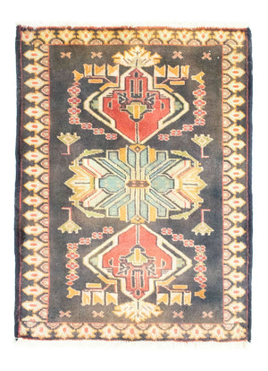 Turkaman-tæppe - 87 x 67 cm - mørkeblå