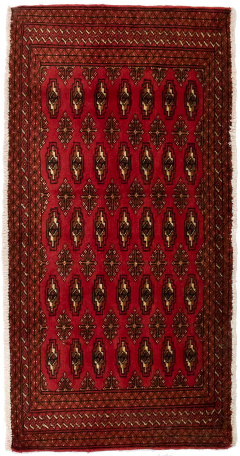 Turkaman-tæppe - 130 x 60 cm - rød