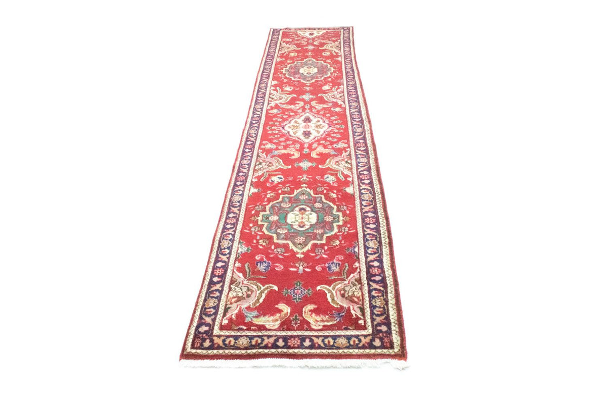 Løber Persisk tæppe - Tabriz - 417 x 85 cm - rød