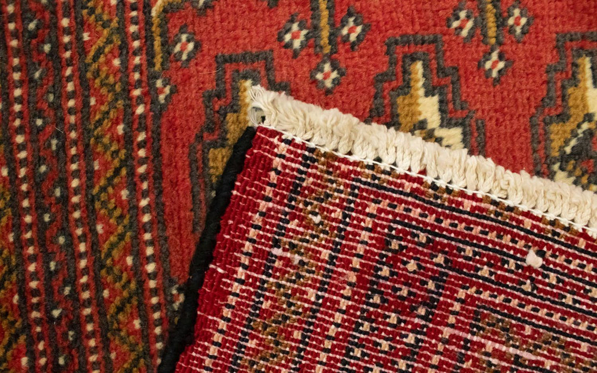 Turkaman-tæppe - 130 x 60 cm - rød