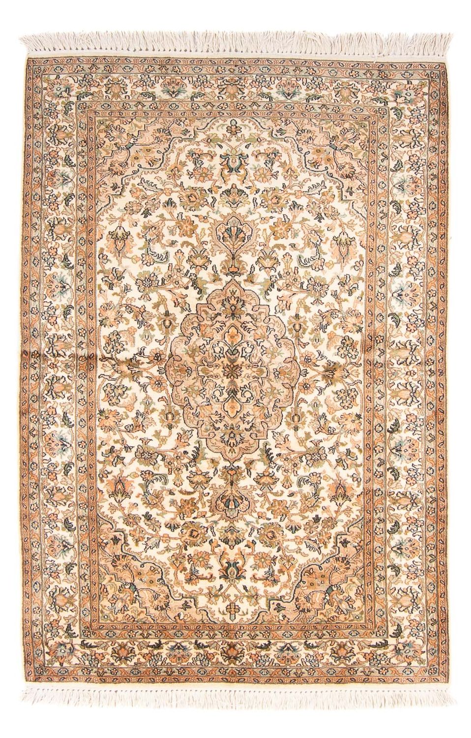 Silketæppe - Kashmir Silk - 150 x 96 cm - creme