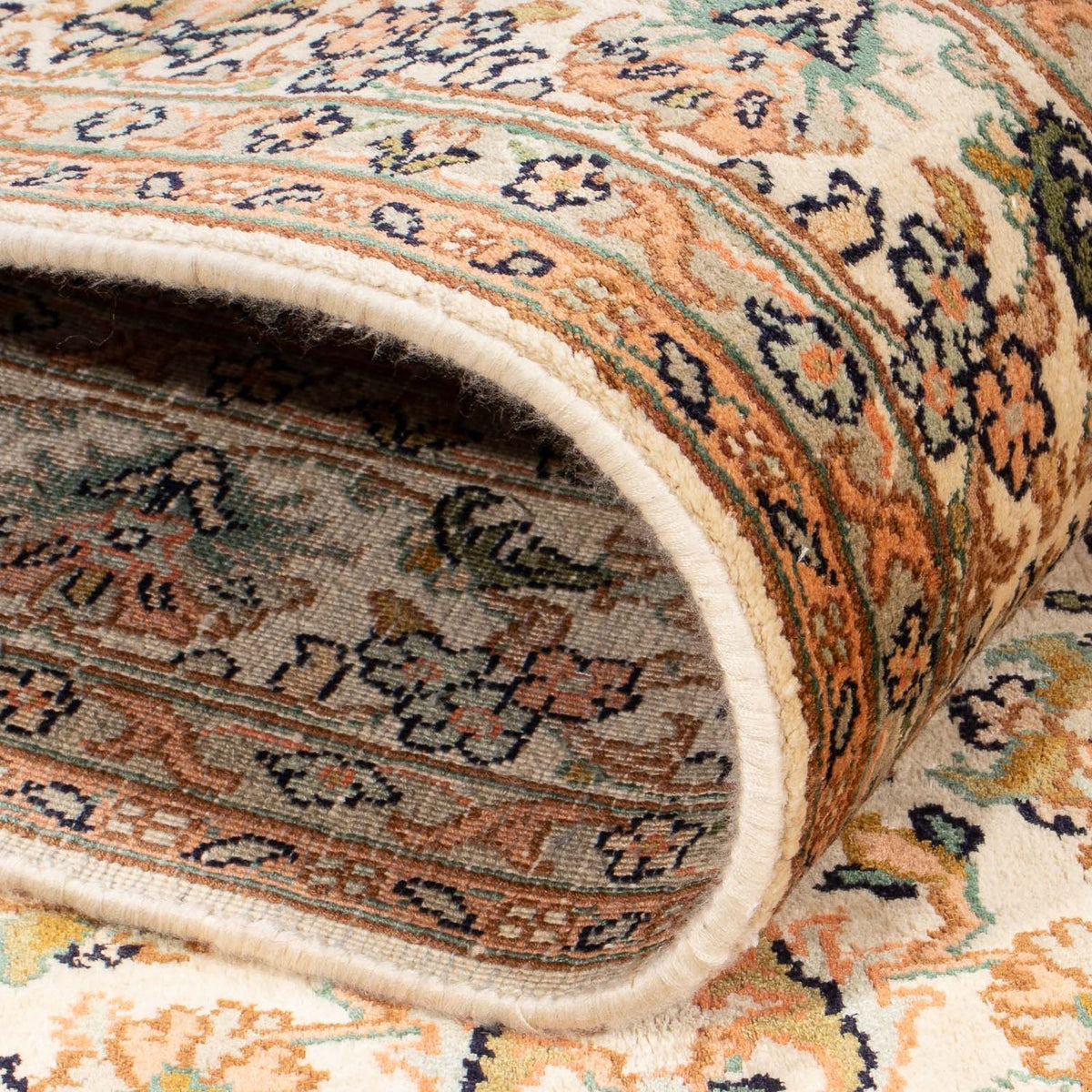 Silketæppe - Kashmir Silk - 150 x 96 cm - creme