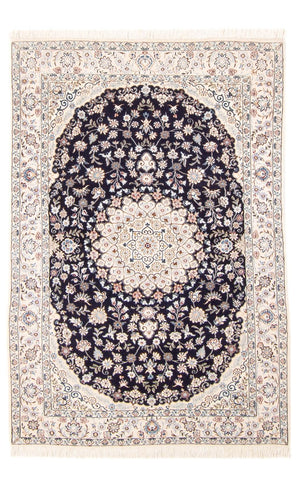 Persisk tæppe - Nain - Premium - 150 x 97 cm - mørkeblå