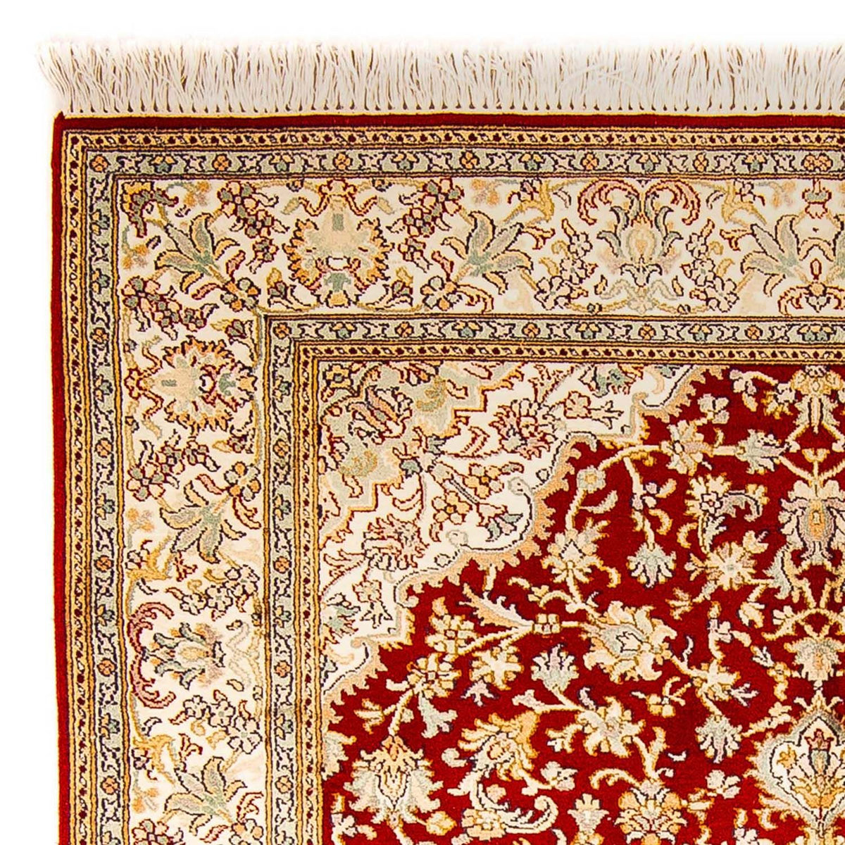 Silketæppe - Kashmir Silk - 186 x 129 cm - rød