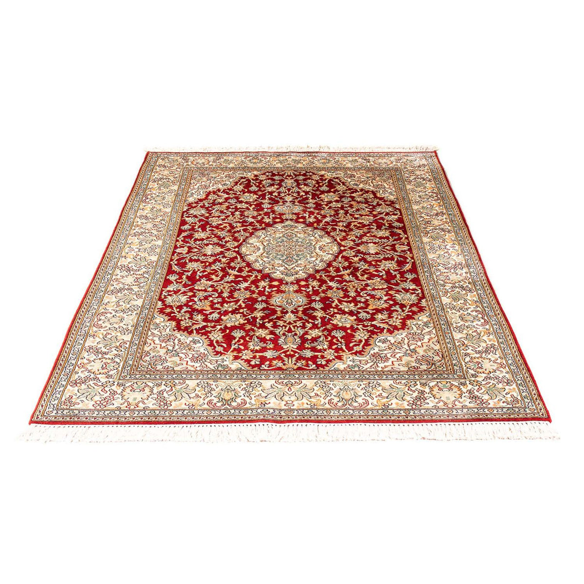 Silketæppe - Kashmir Silk - 186 x 129 cm - rød
