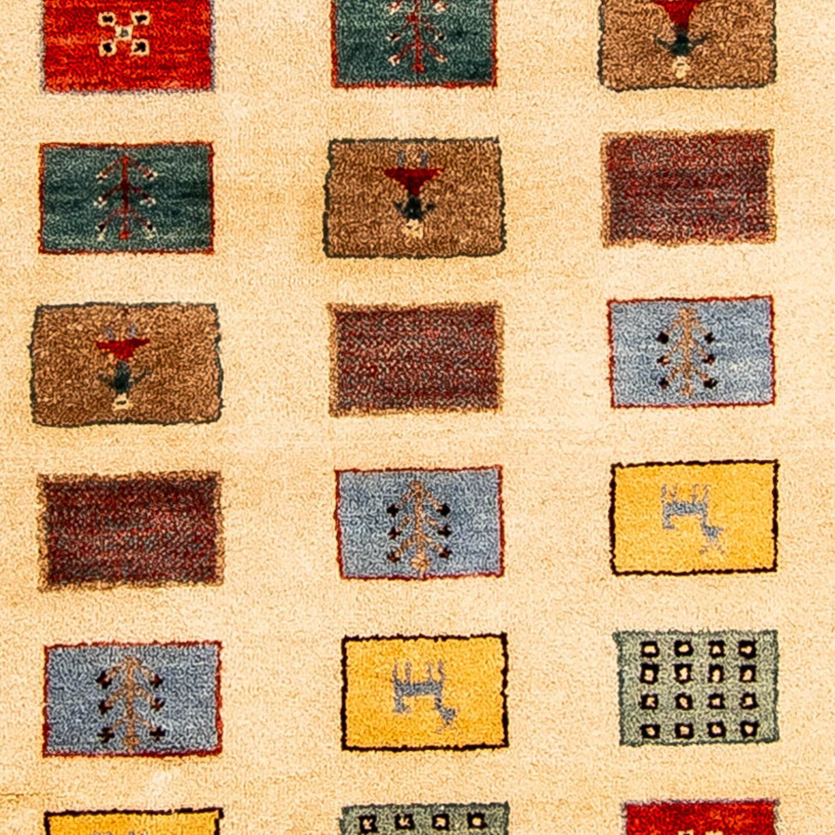 Gabbeh Tæppe - Loribaft Persisk - 197 x 144 cm - lys brun