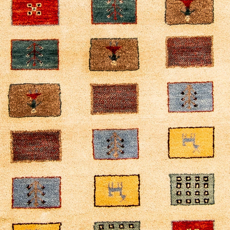 Gabbeh Tæppe - Loribaft Persisk - 197 x 144 cm - lys brun