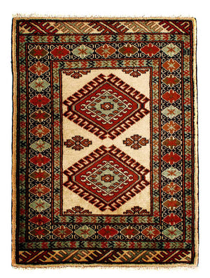 Turkaman-tæppe - 94 x 67 cm - beige