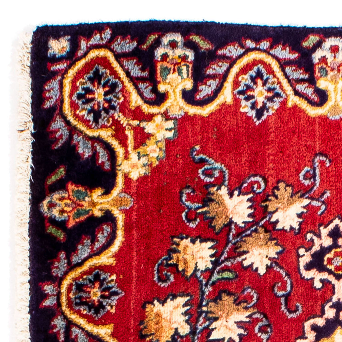 Persisk tæppe - Keshan - 88 x 62 cm - mørkerød