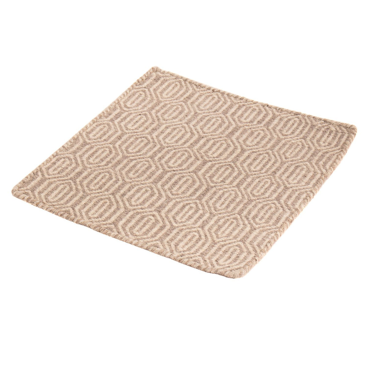 Kelim-tæppe - Trendy firkantet  - 46 x 45 cm - lys brun