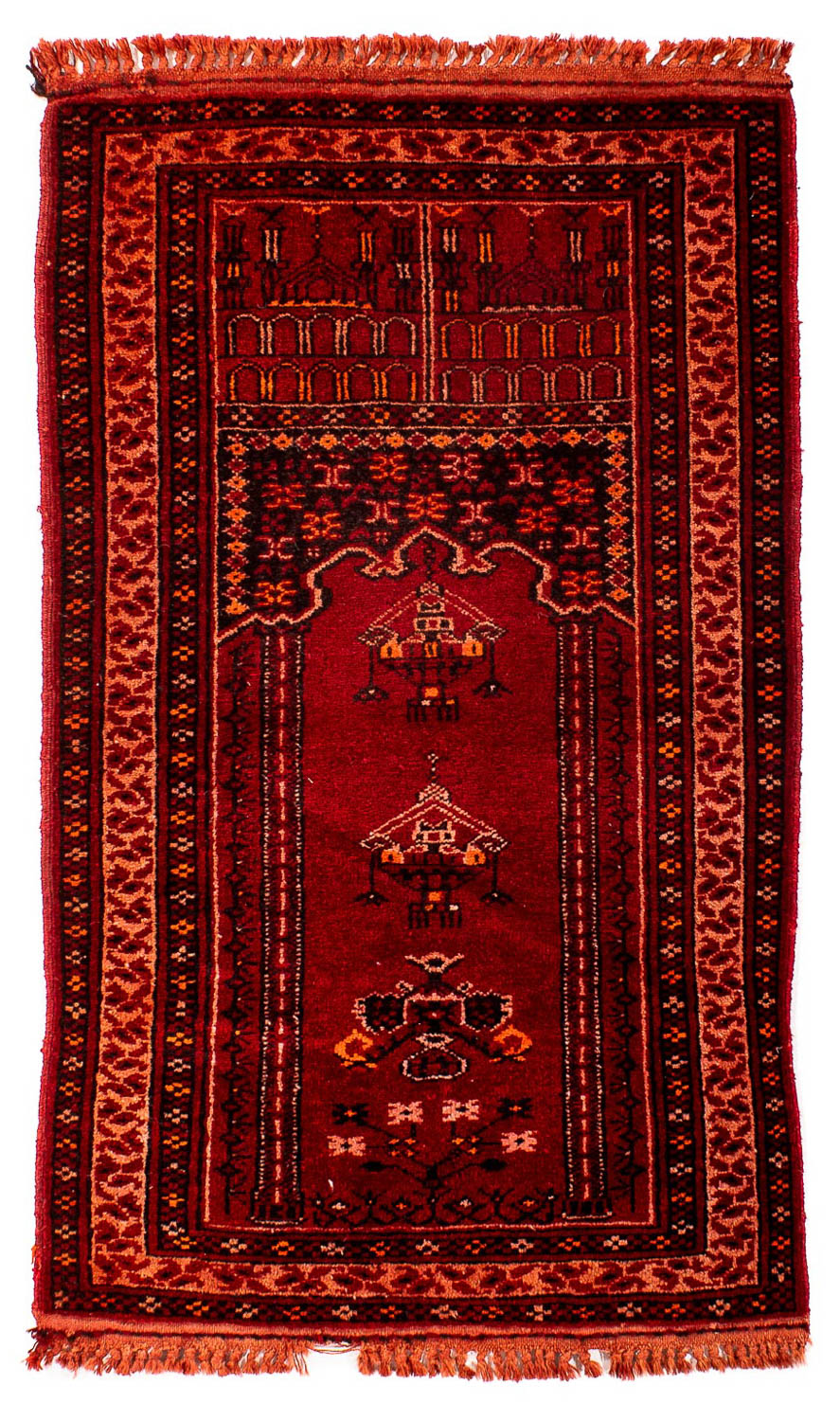 Pakistan Tæppe - 115 x 64 cm - mørkerød