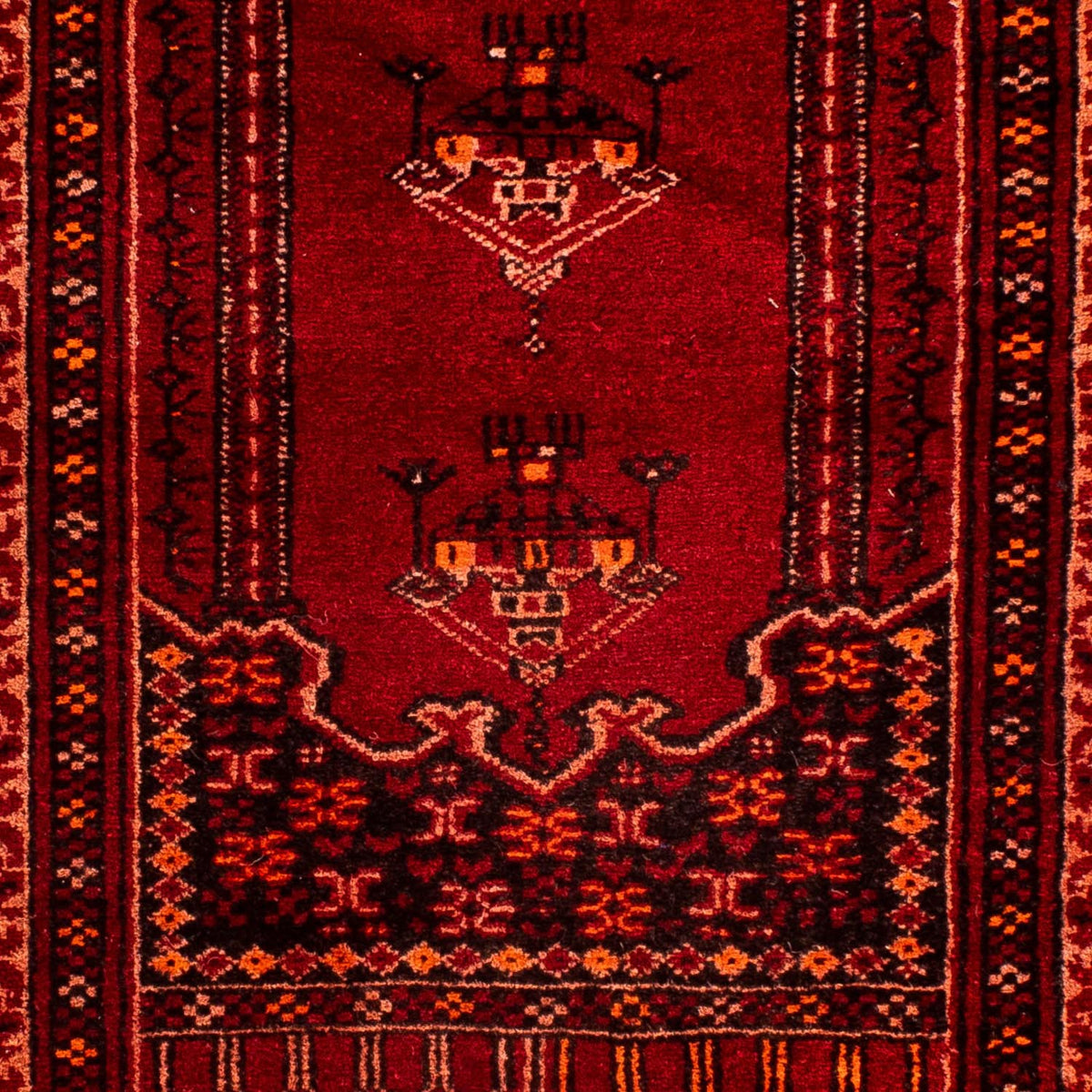 Pakistan Tæppe - 115 x 64 cm - mørkerød