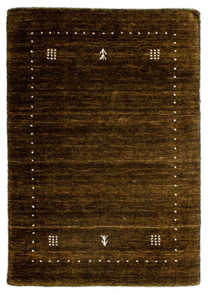Gabbeh-tæppe - Loribaft Indus - 91 x 64 cm - mørkebrun