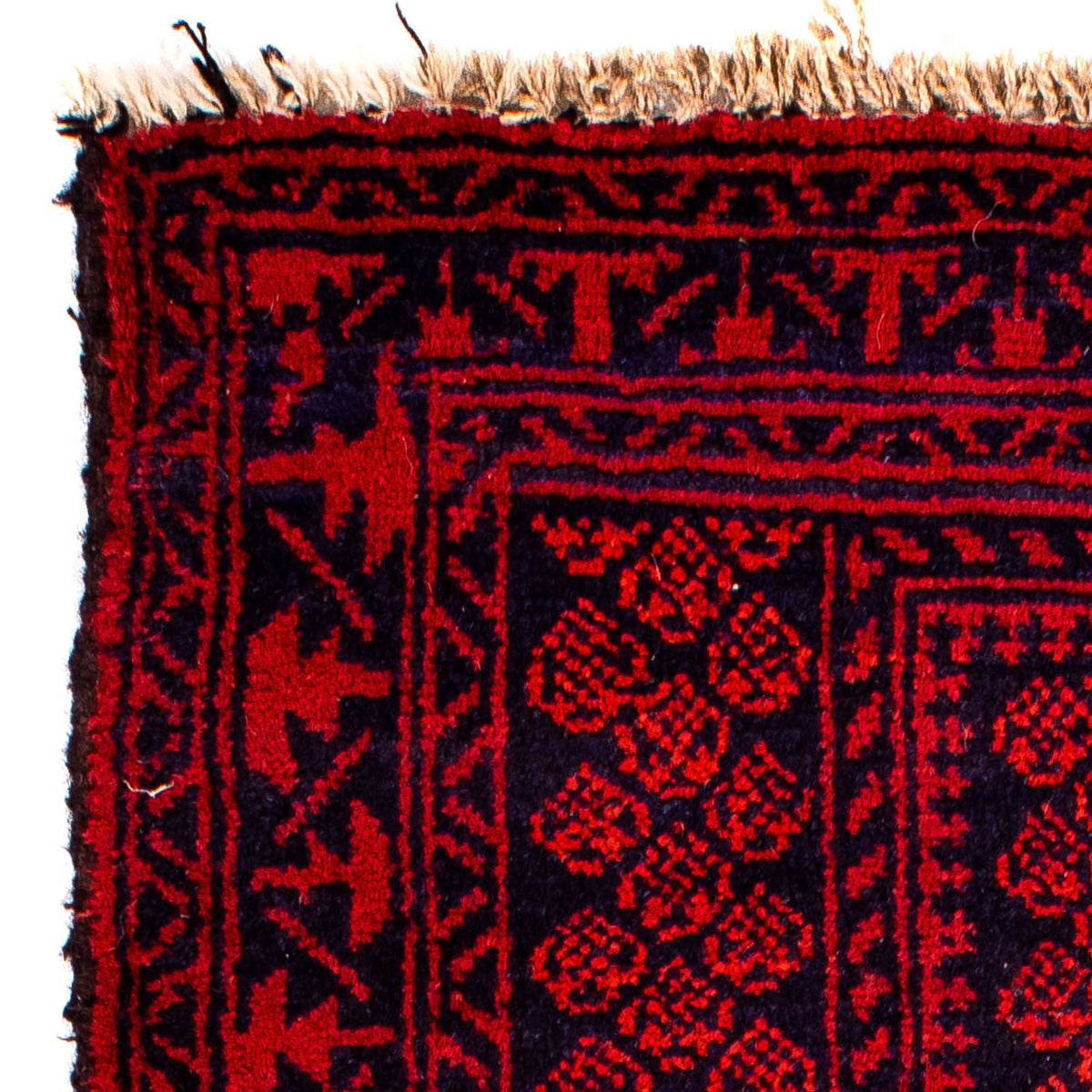Baluch-tæppe - 132 x 79 cm - mørkerød