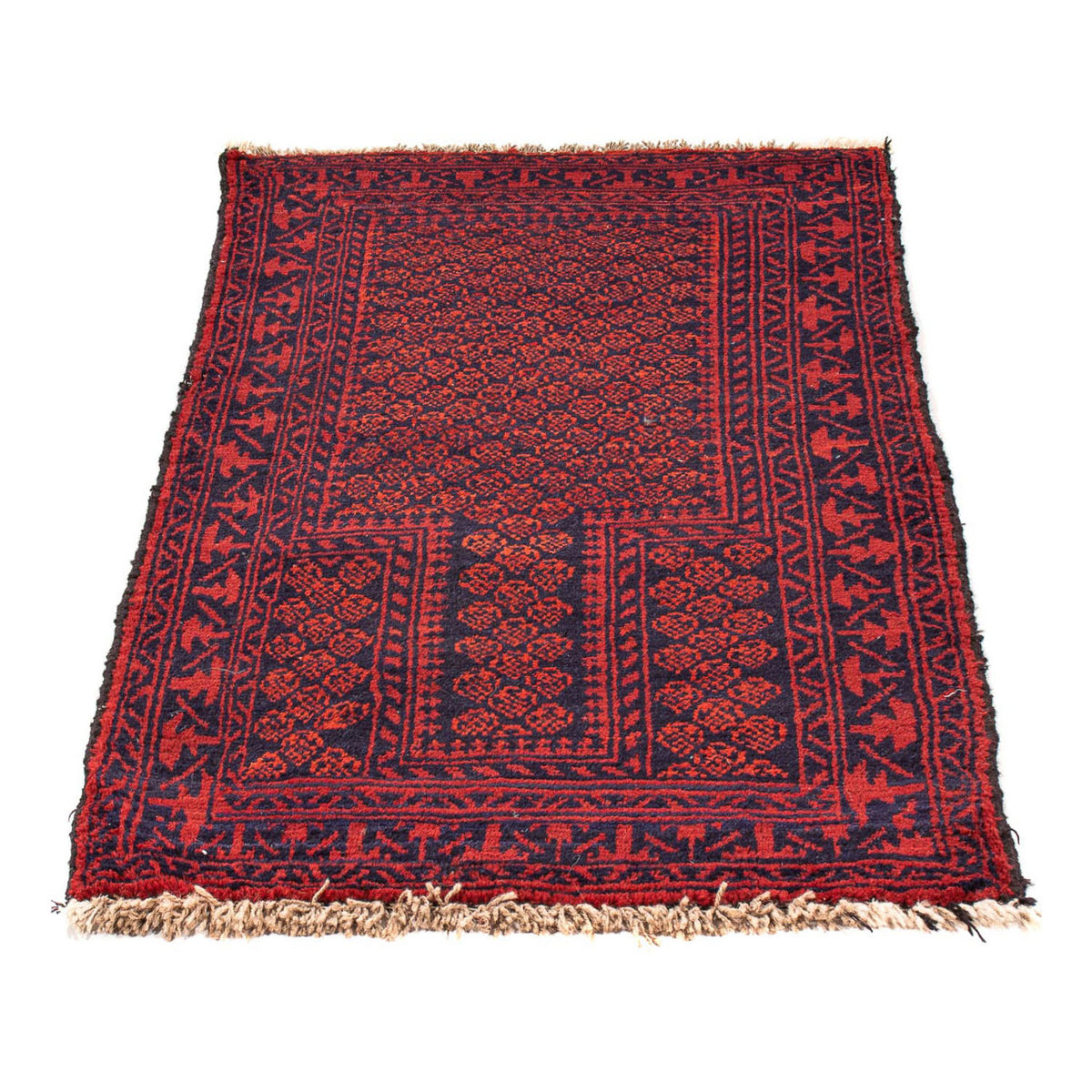 Baluch-tæppe - 132 x 79 cm - mørkerød