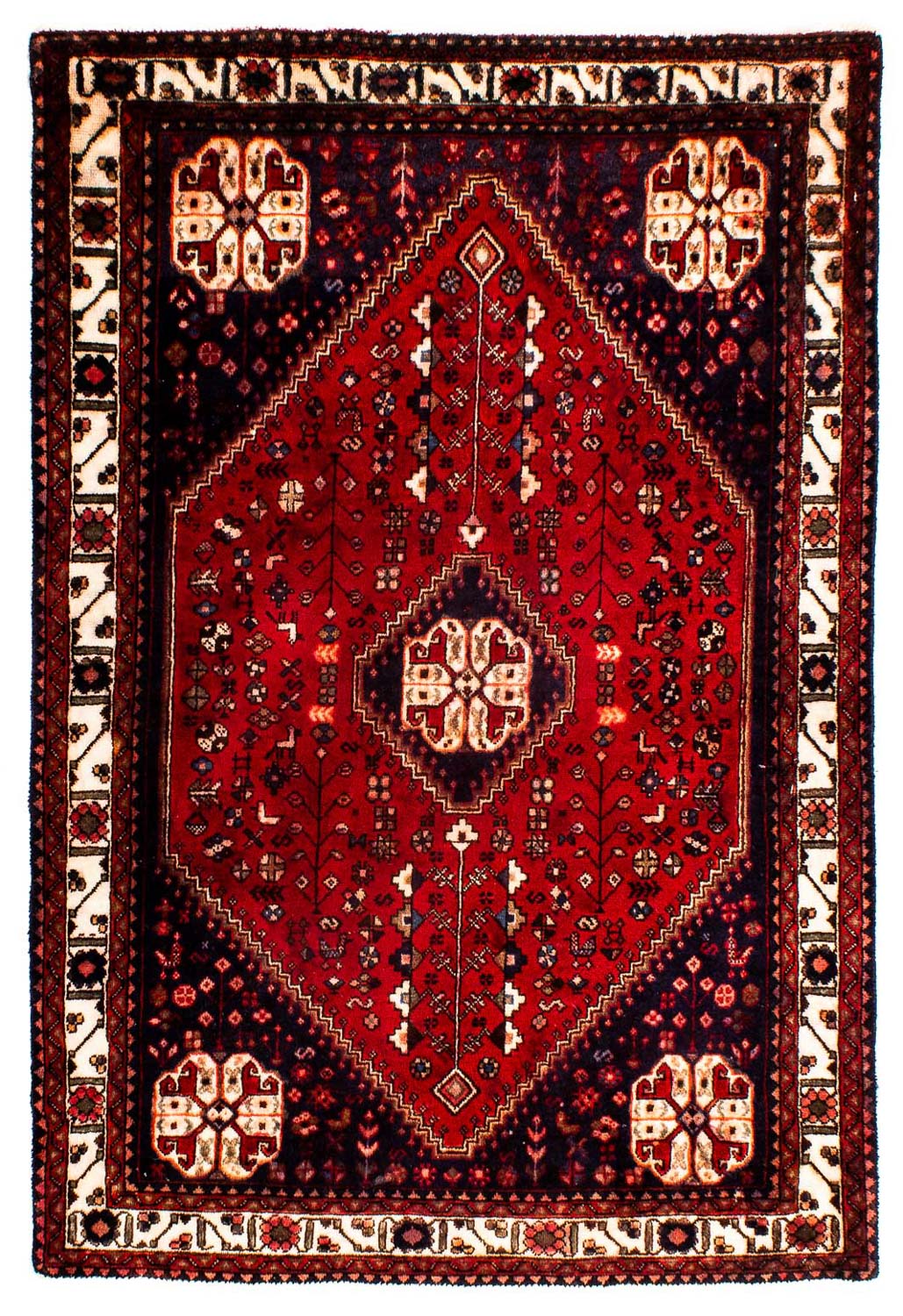Persisk tæppe - Nomadisk - 144 x 98 cm - mørkerød